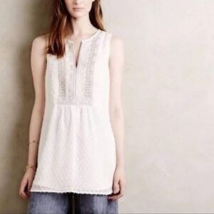 Anthropoloie One September lvory Sleeveless Bloue Sz S